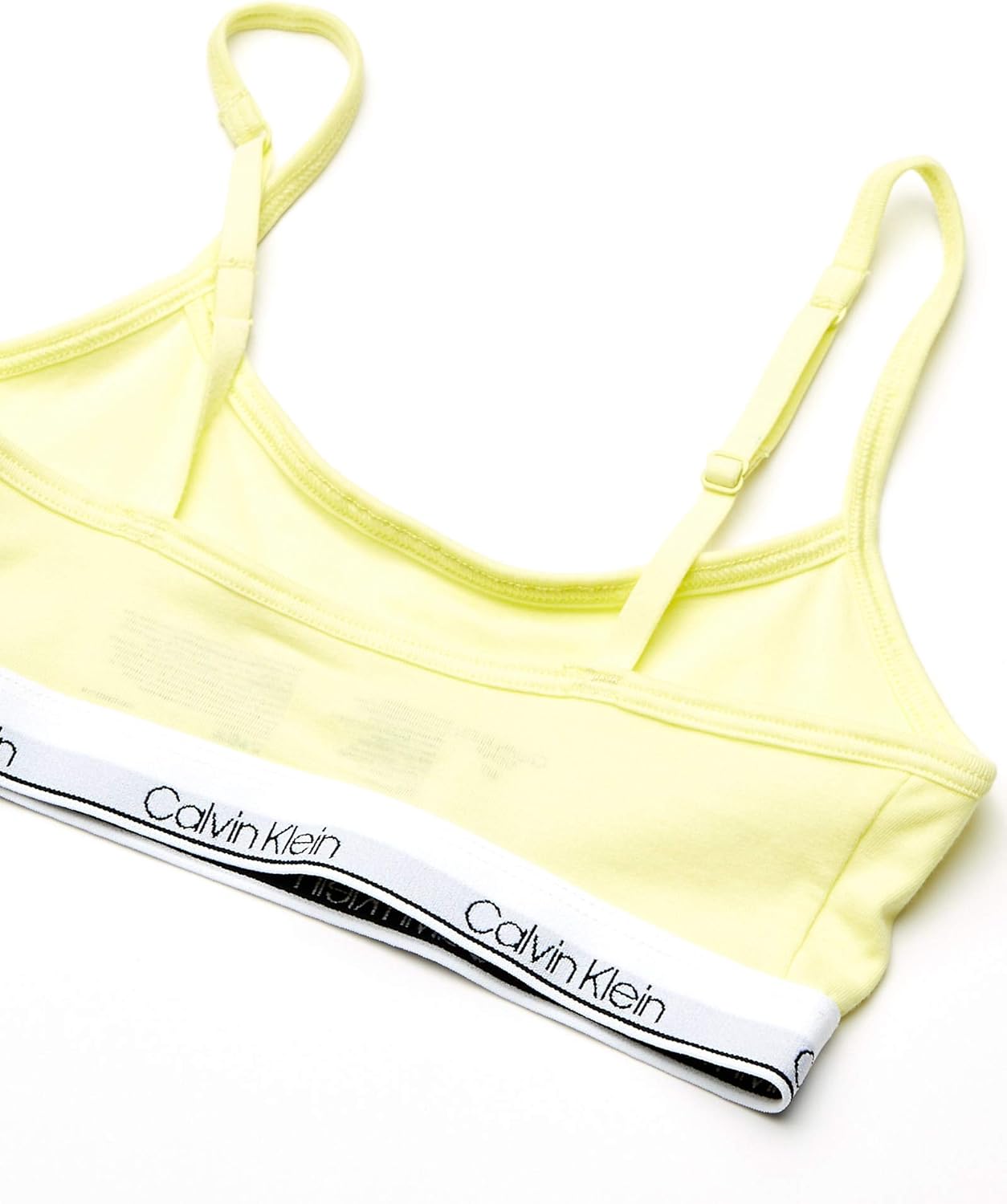 Спортивный бюстгальтер Calvin Klein Girls для девочек, хлопковый бюстгальтер-бралетт с регулируемыми бретельками, 2 Pack | Elfin Yellow/White — фото 2