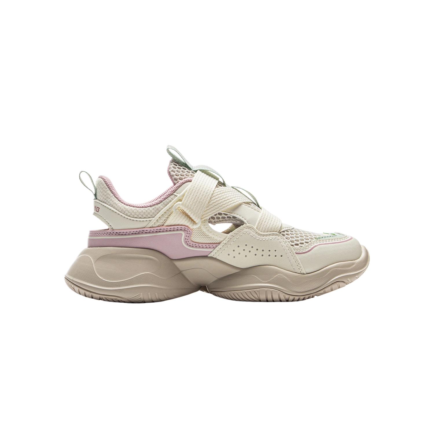 LINING YOUNG Спортивная коллекция Sports Life антиударные и дышащие низкие кеды casual ecru для детей — фото 2