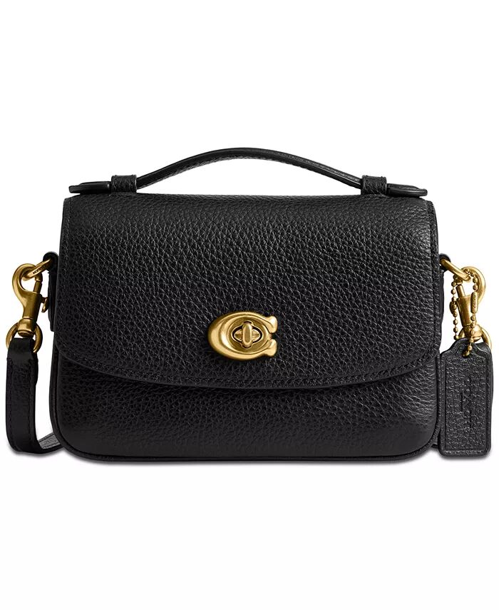 

Изящная кожаная сумка Cassie Mini Crossbody 17 COACH, черный