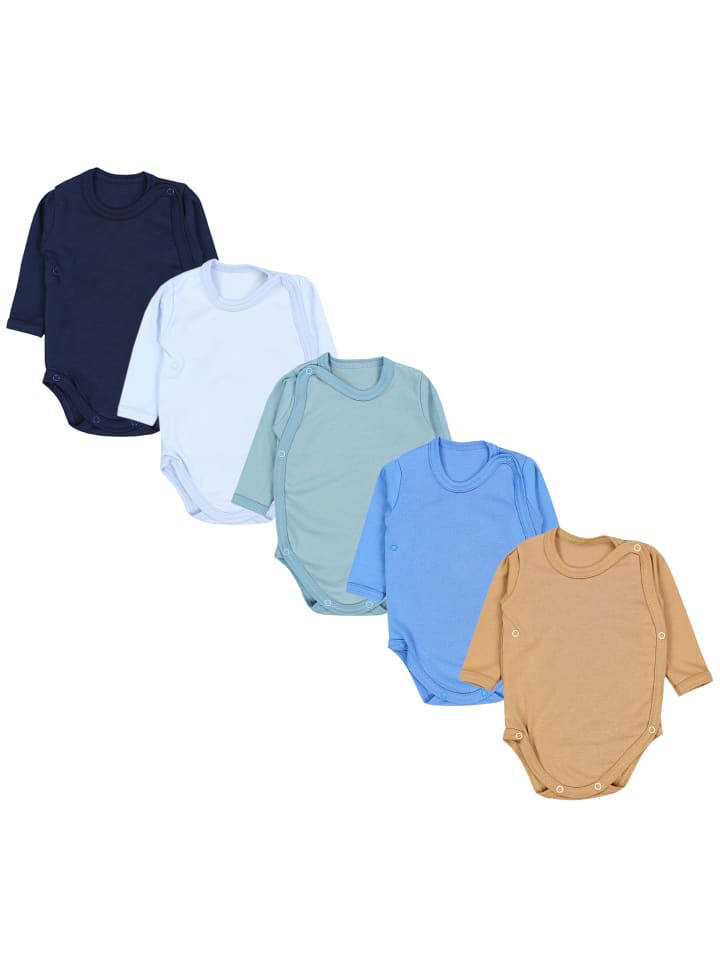 

TupTam Детские боди с длинными рукавами и запахом, комплект из 5 штук, зелено-голубой расцветки