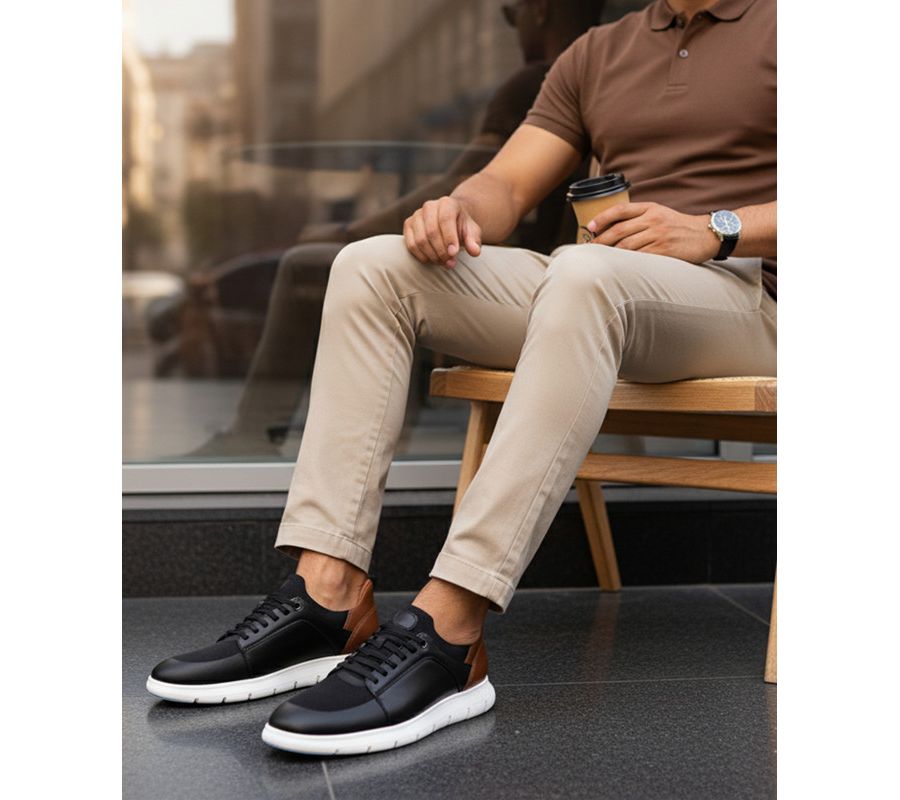 Мужские легкие кроссовки Newbury St Hands-Free Slip On Technology Marc Joseph New York, Black napa leather — фото 2