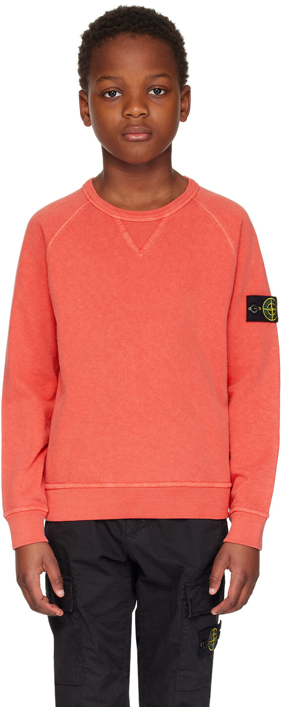 

Детский оранжевый свитшот, окрашенный в готовую одежду Stone Island Junior