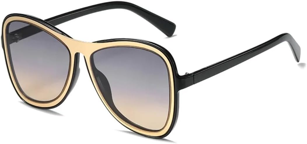 

Солнцезащитные очки для мужчин и женщин - защита UV400 - «кошачий глаз», большая оправа, градиентная расцветка, для занятий спортом на открытом воздухе и вождения DSVIGF, Grey Yellow