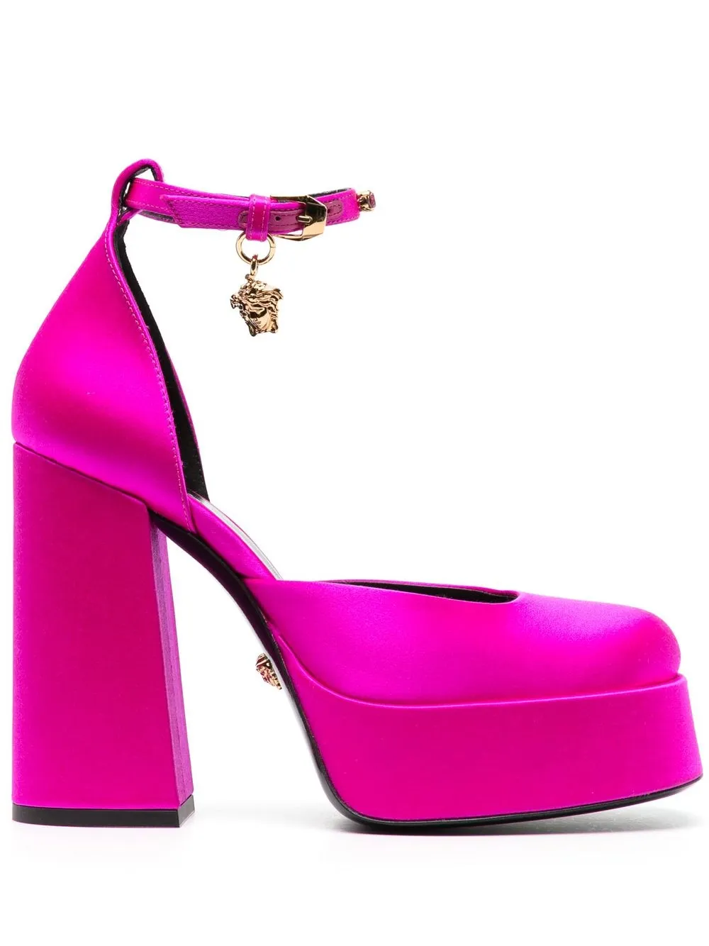Атласные туфли с декором Medusa VERSACE, розовый