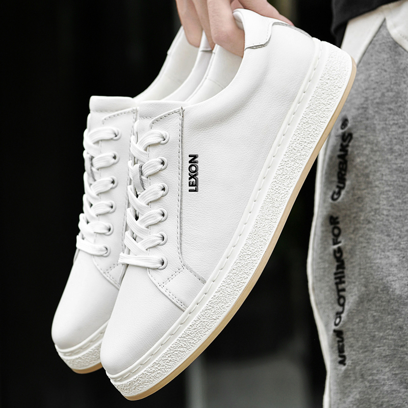 LEXON Мужские низкие скейтерские кеды белые, цвет White — фото 3