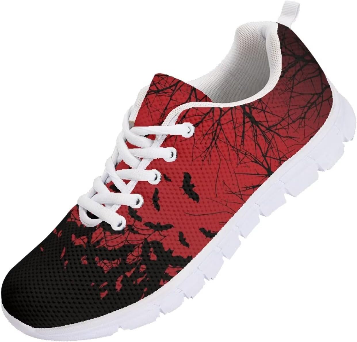 

Мужские кроссовки Funnydude Funny Print 2025, дышащие с сеткой, нескользящие, на шнуровке, Halloween Bat