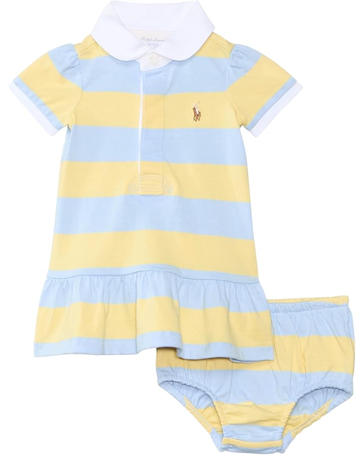 

Платье Polo Ralph Lauren Kids Cotton Jersey Rugby Dress, цвет Office Blue Multi