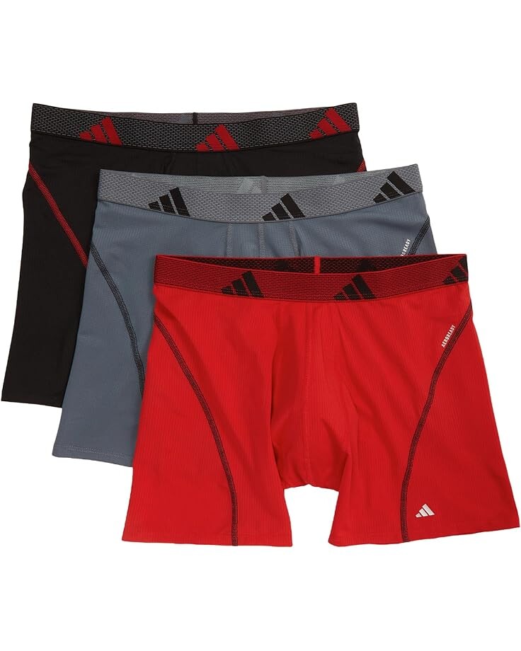 

Боксеры adidas Performance Mesh Boxer Brief 3-Pack, цвет Better Scarlet/Black/Onix Grey