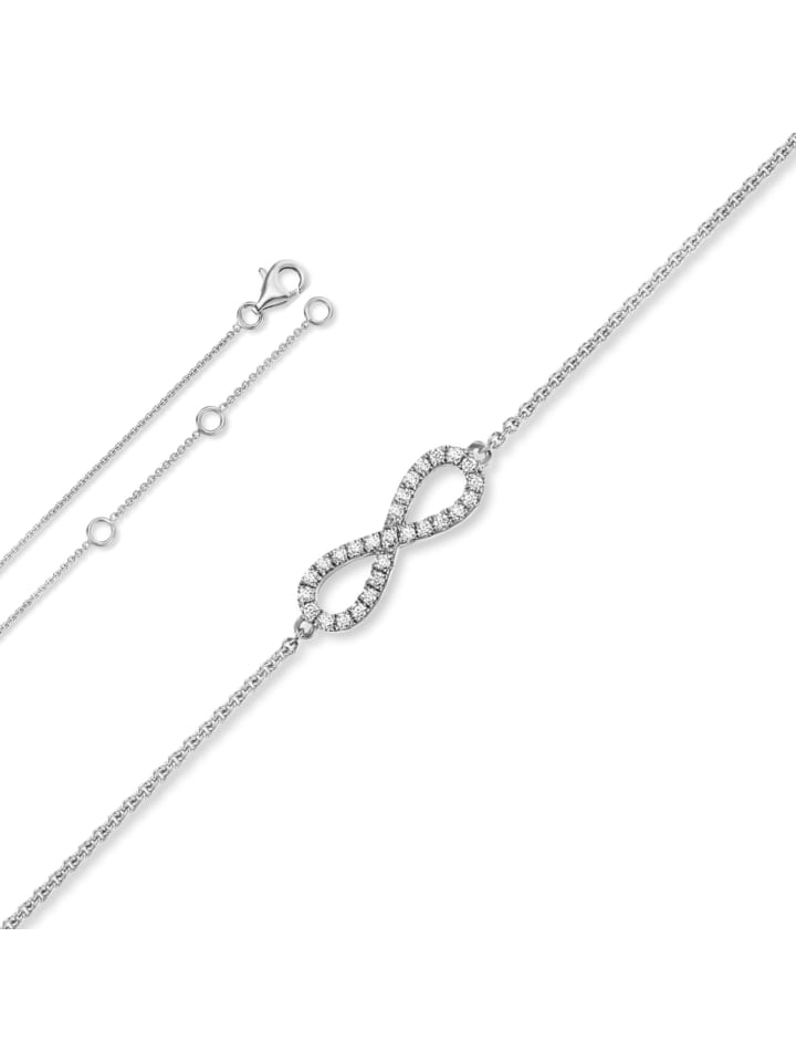 

ONE ELEMENT Браслет «Бесконечность» с цирконием, изготовленный из серебра 925 пробы, диаметр 18 см