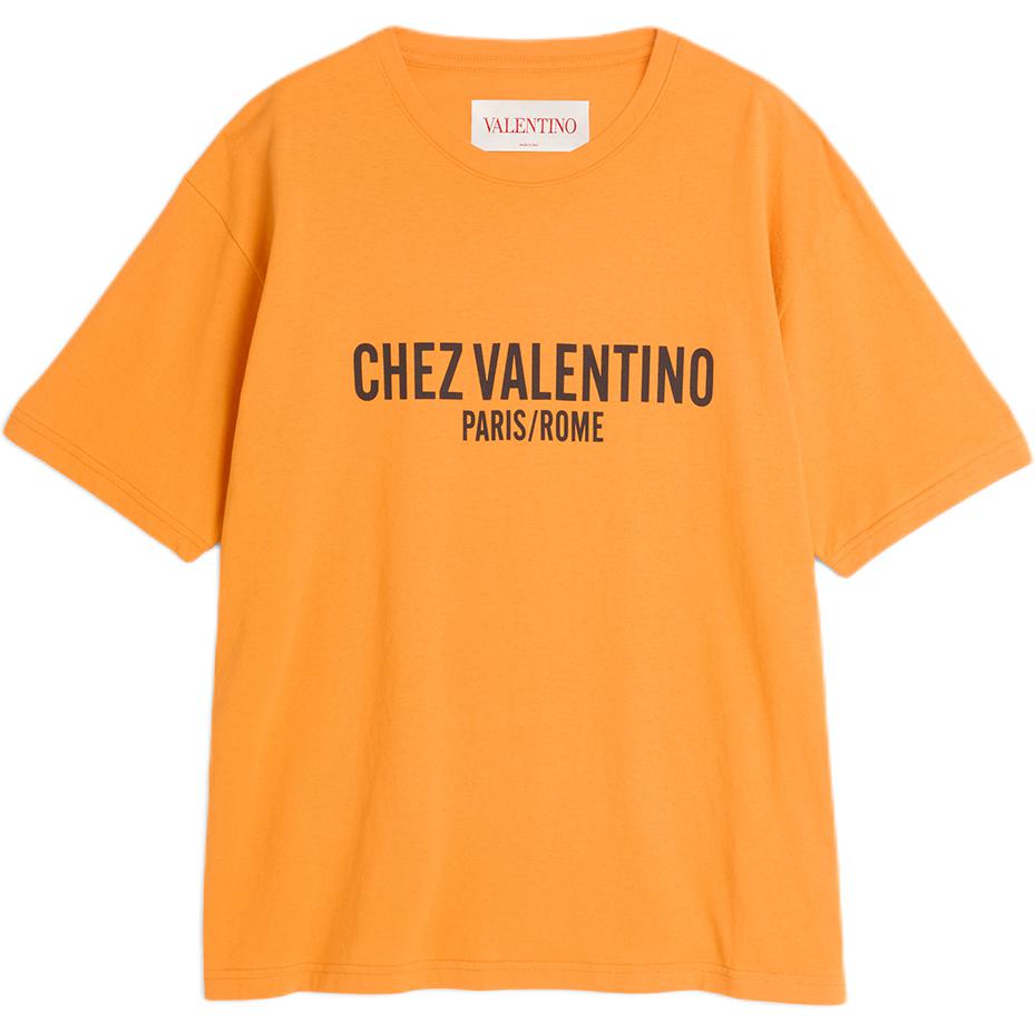 

Футболка с прямым подолом и принтом логотипа Garavani Valentino, Orange