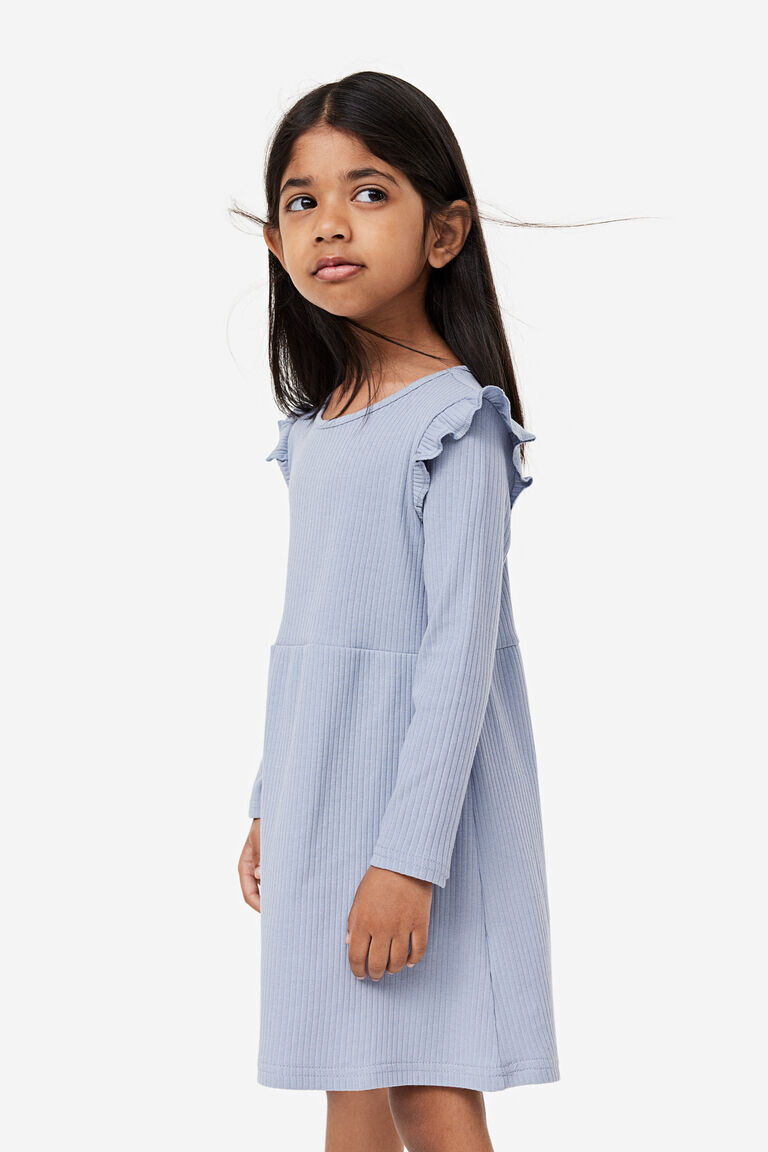

Платье из джерси в рубчик H&M, синий