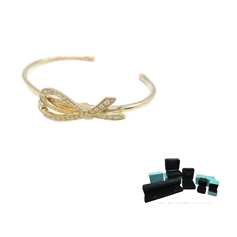 

TIFFANY & CO. Браслет-манжета 18kt rose gold с бантом и бриллиантами