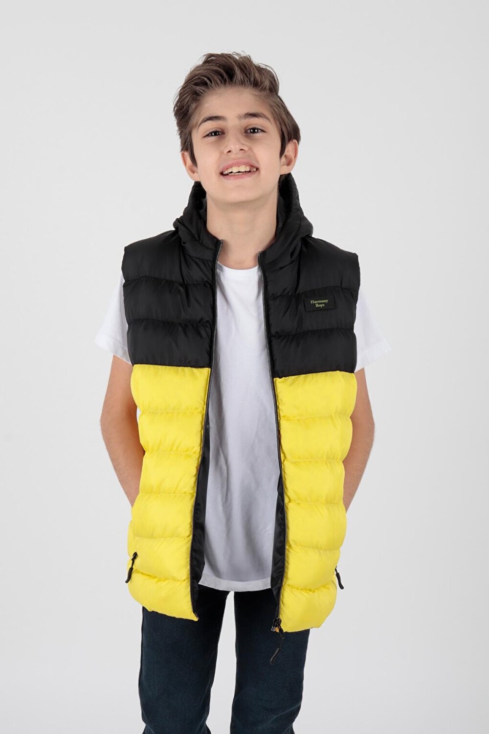

Пуховик Garnished Trend для мальчика Ak216364 ahengim, желтый