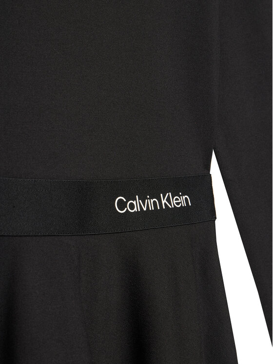 Платье на каждый день обычный крой Logo Tape IG0IG02666 D Calvin Klein Jeans, черный — фото 3