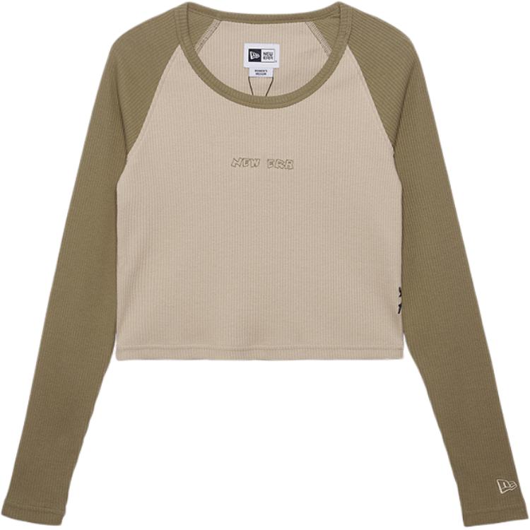

New Era Футболка с рукавом реглан женская khaki, Хаки, New Era Футболка с рукавом реглан женская khaki