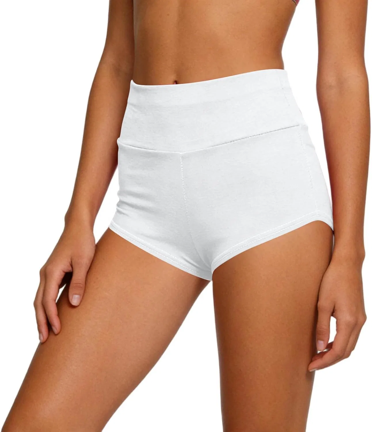 Шорты для йоги с вырезами, High Waisted, Generic, белый — фото 4