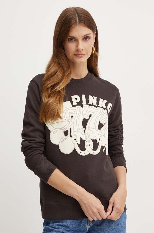 

Хлопковая толстовка Pinko, коричневый