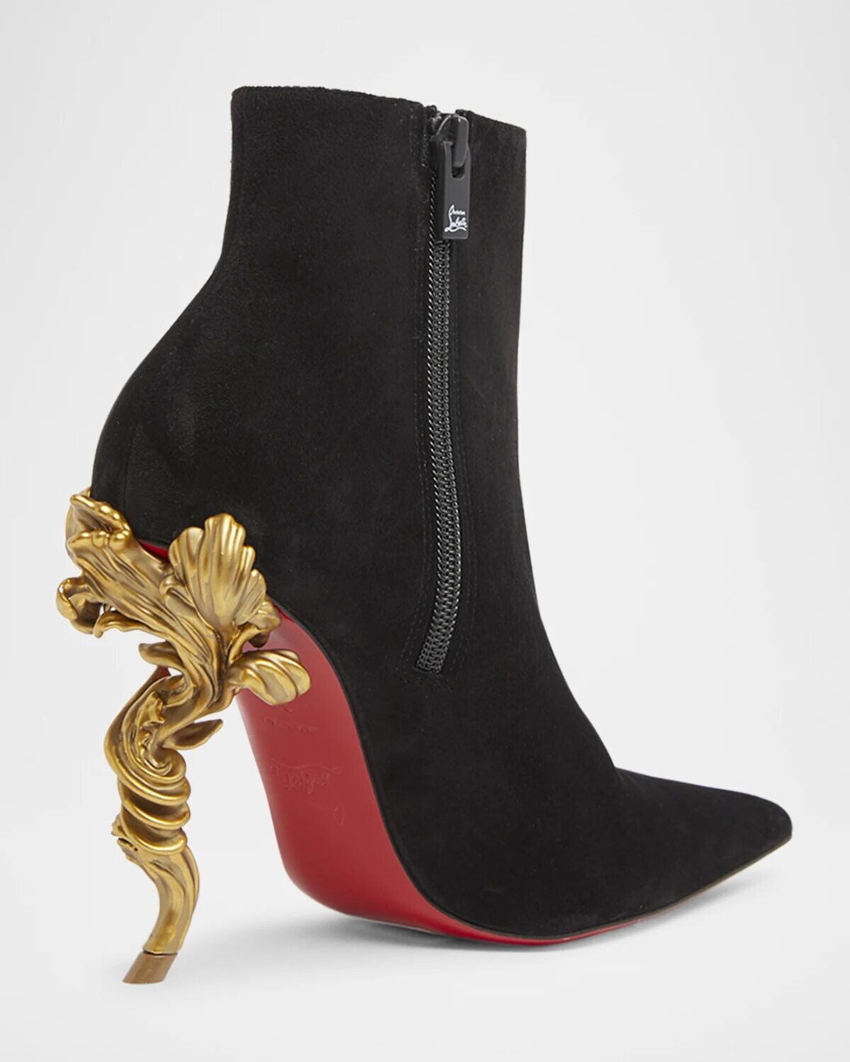 Замшевые ботильоны Belle на красной подошве Christian Louboutin, черный — фото 2