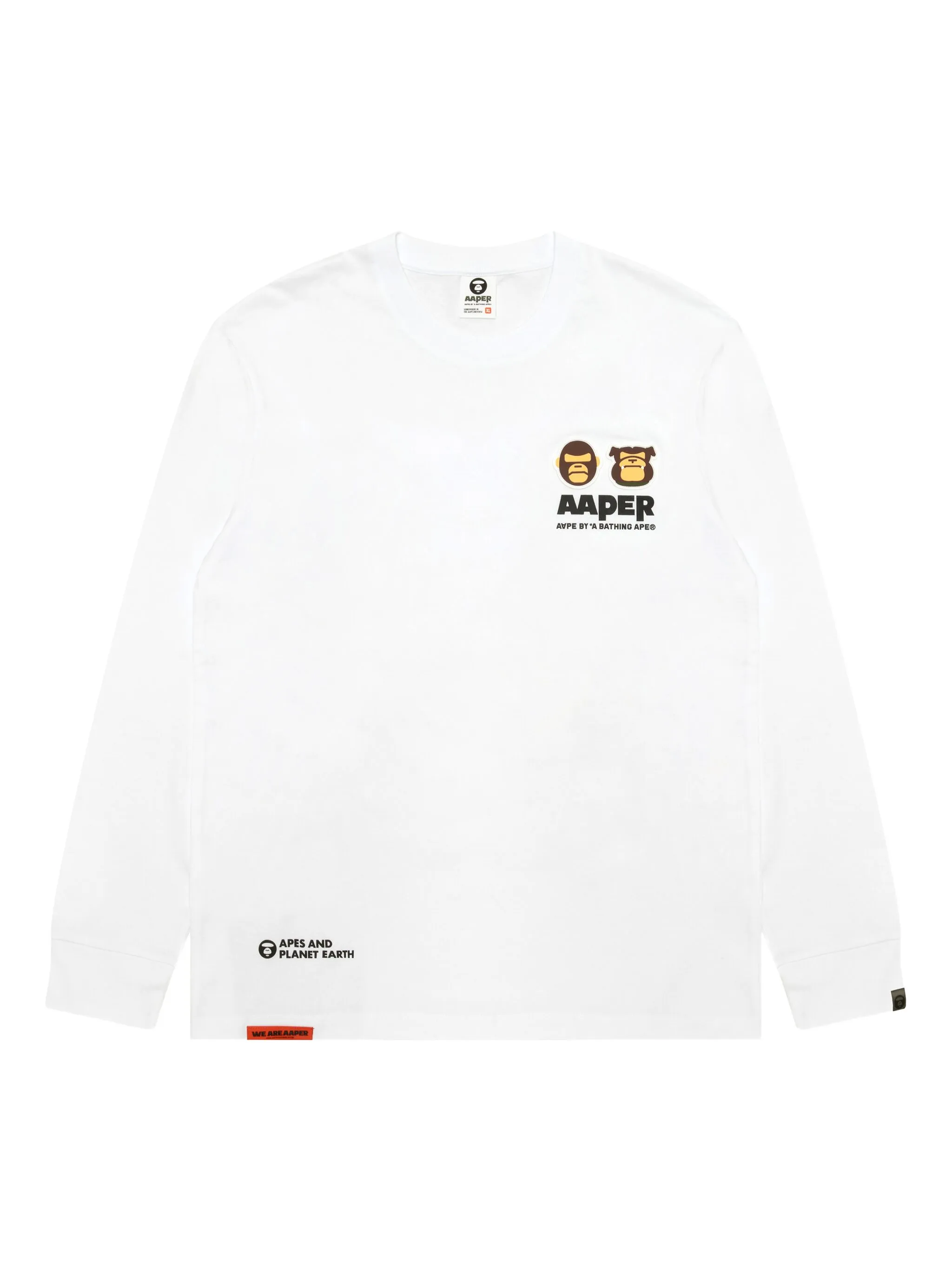 

Футболка Aape Head с длинными рукавами Aape By A Bathing Ape, белый