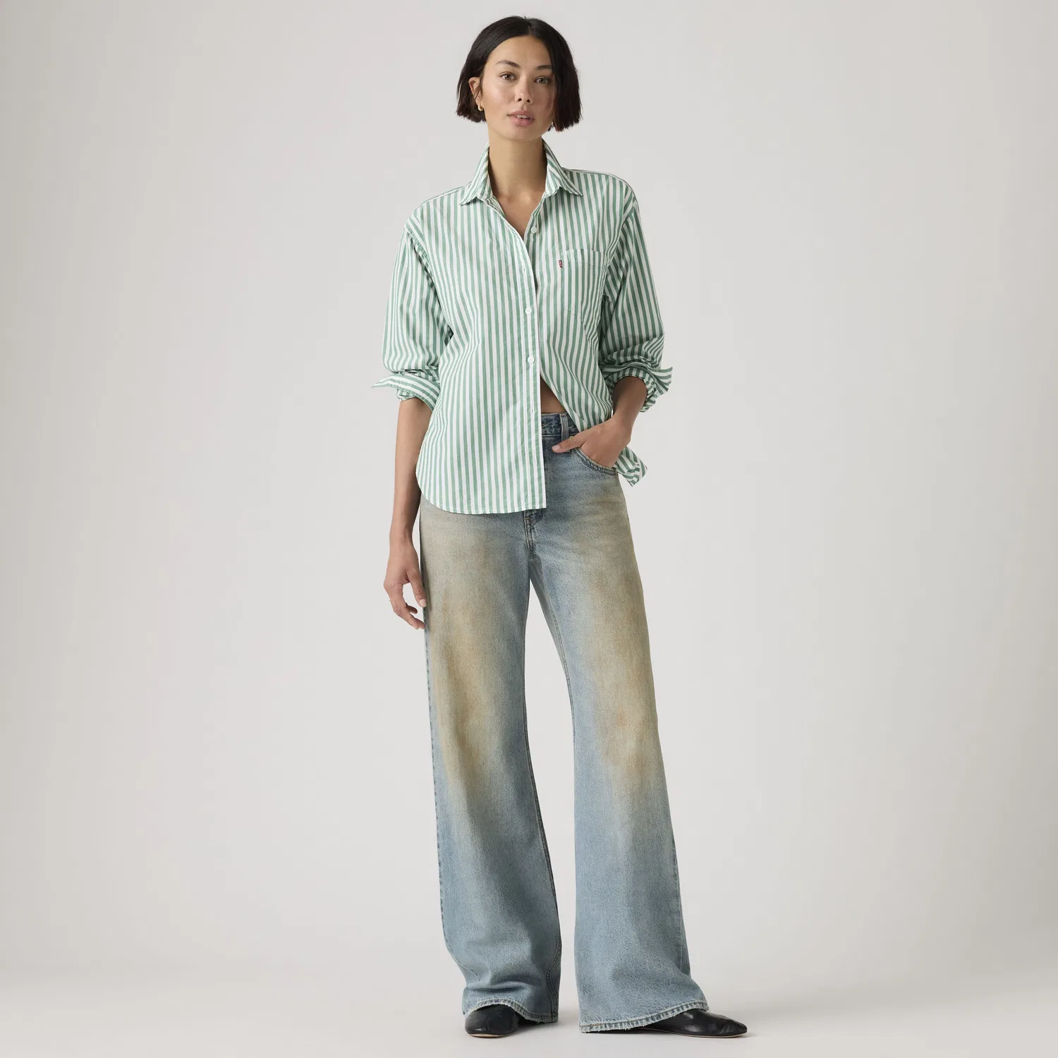 Свободные женские джинсы-ботинки Levi's, Medium Wash