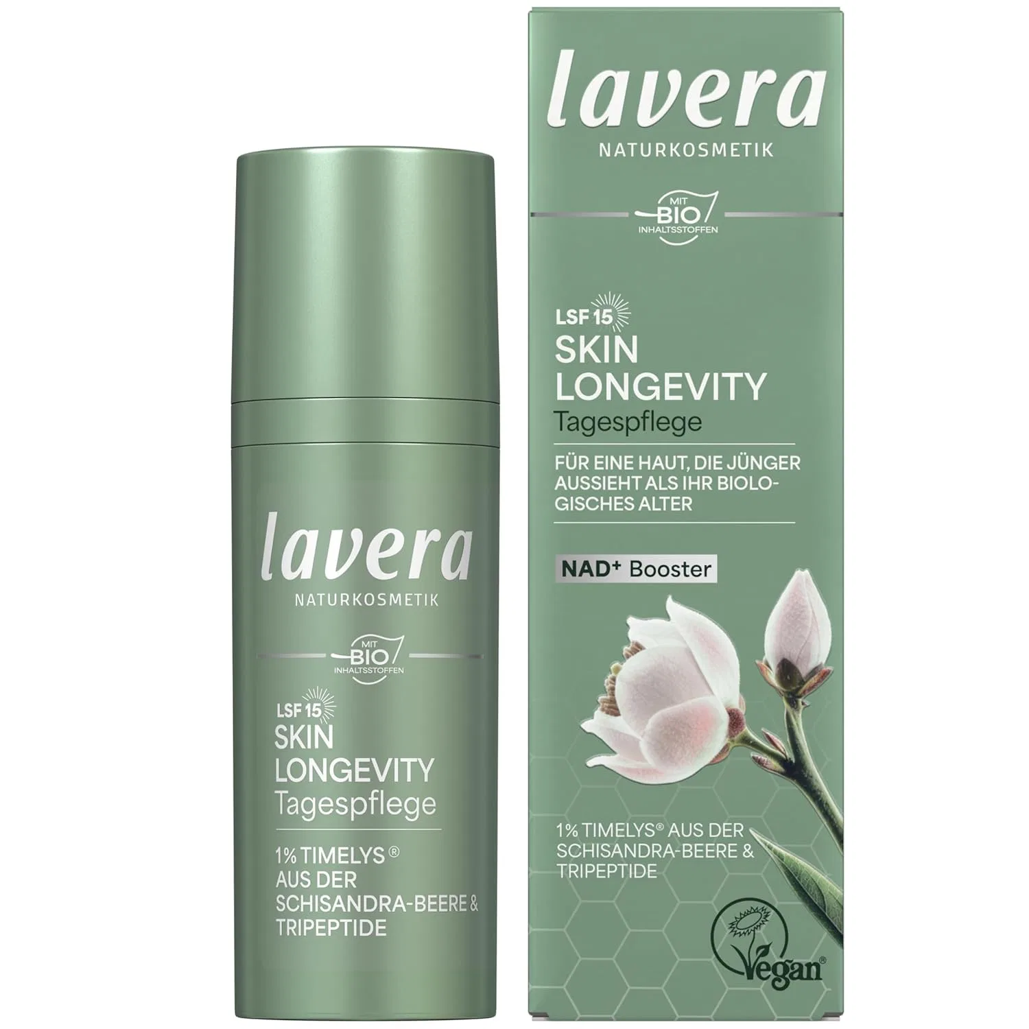 Крем для лица SPF15 LAVERA Дневной Skin Longevity с для увлажнения и антивозрастного ухода