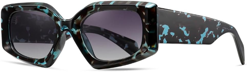 

Винтажные поляризованные солнцезащитные очки для мужчин, черные и зеленые солнцезащитные очки для женщин, защита от УФ-излучения UV400, ацетат VFDHN, Blue Pattern Grey