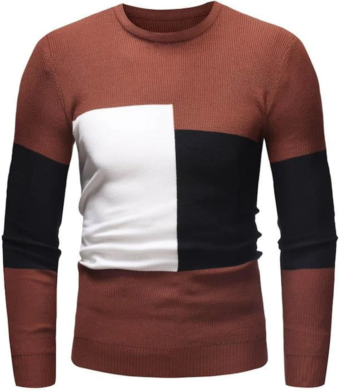 

Мужской свитер с цветными блоками Casual Crewneck Gsywaipei