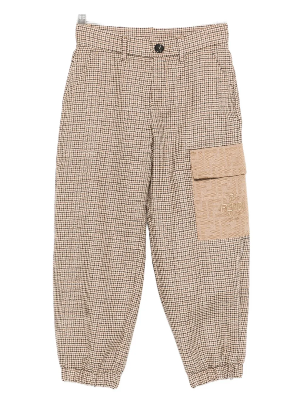 

Брюки с карманами и клетчатым узором FENDI KIDS, коричневый