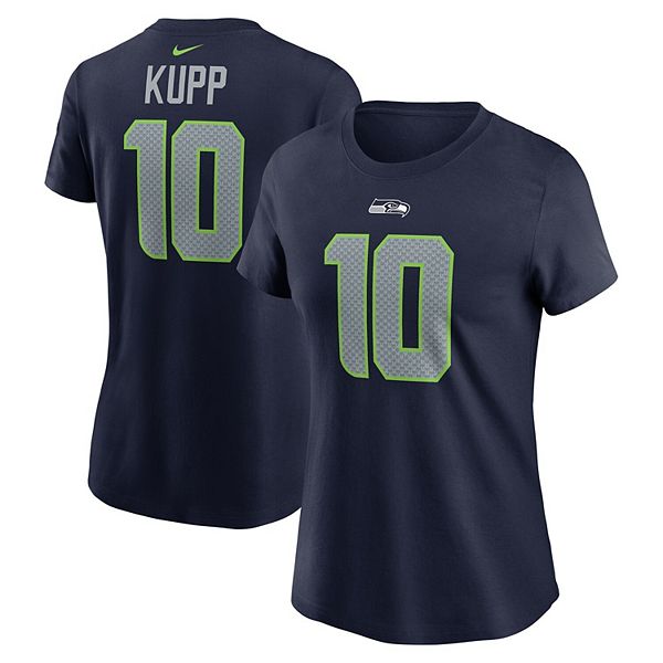 

Футболка с именем и номером игрока Women's Cooper Kupp College Navy Seattle Seahawks Nike