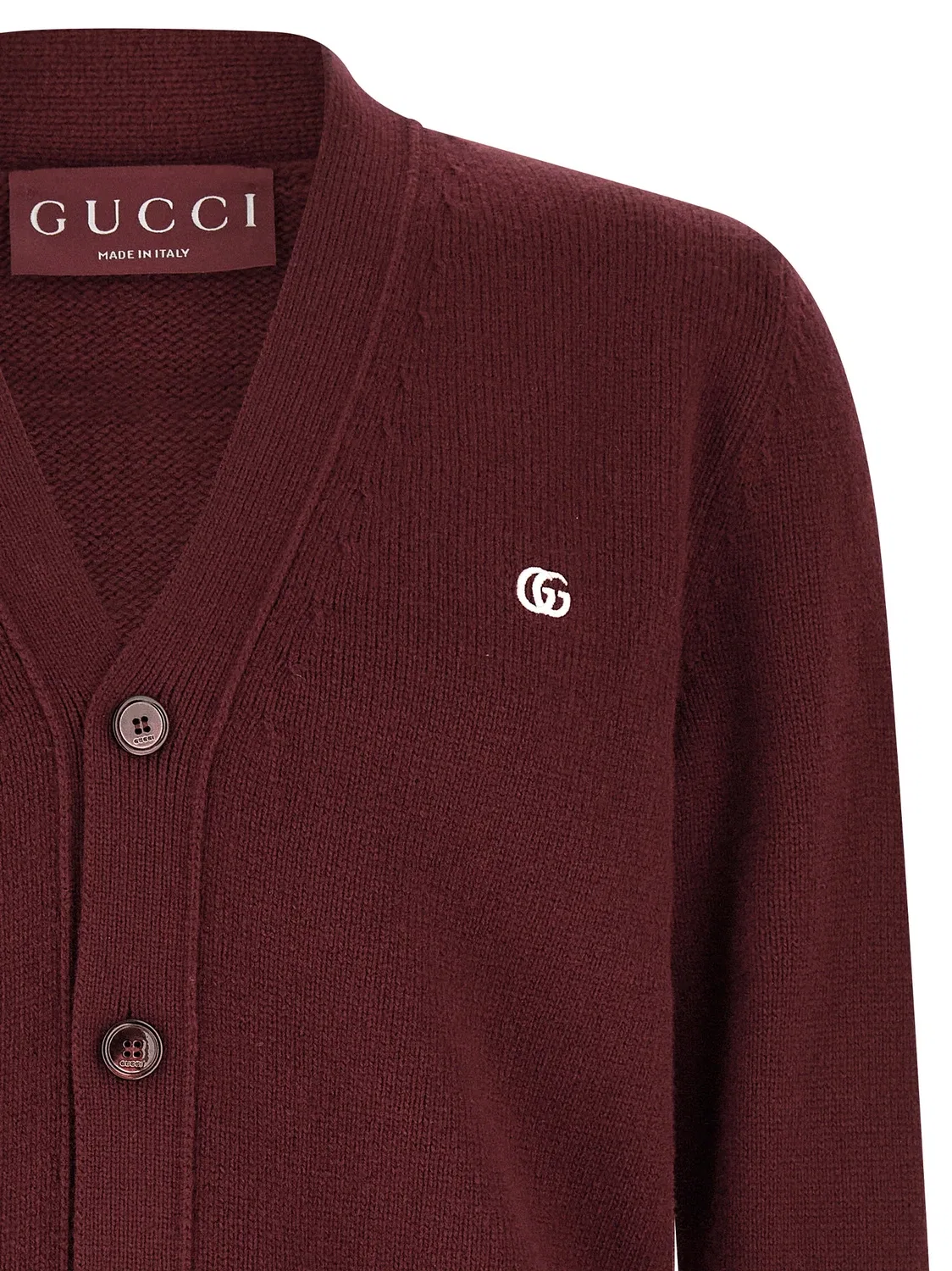 Свитер GUCCI "Двойная G", бордовый — фото 3