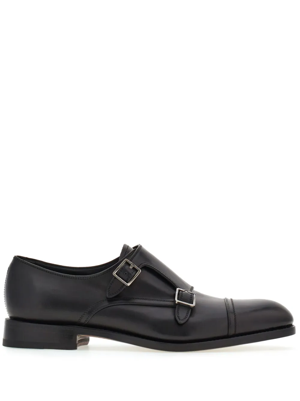 

Туфли монки с ремешками Ferragamo, черный