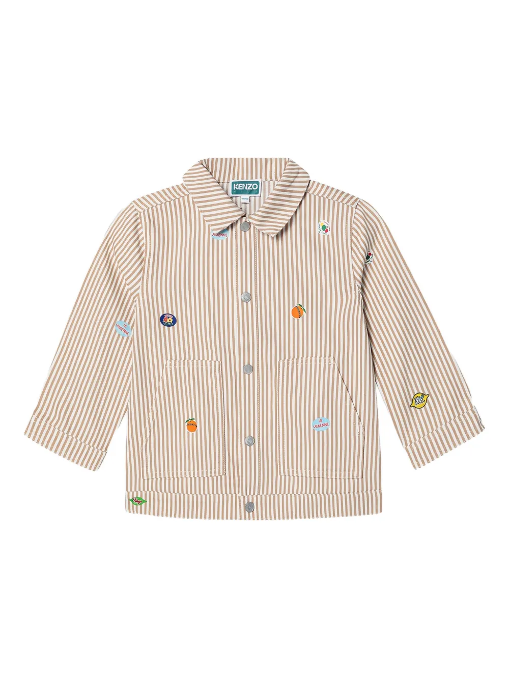 

Жакет с нашивкой в полоску Kenzo Kids, бежевый