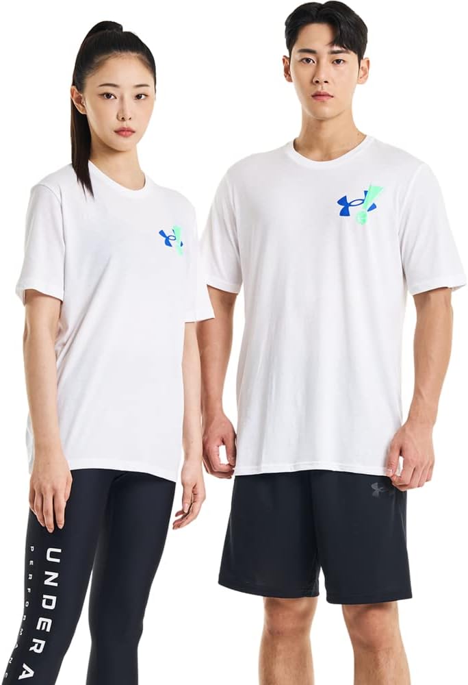 

Мужская баскетбольная футболка с коротким рукавом Exclamation от Under Armour, (100) White/Versa Blue, Белый, Мужская баскетбольная футболка с коротким рукавом Exclamation от Under Armour, (100) White/Versa Blue