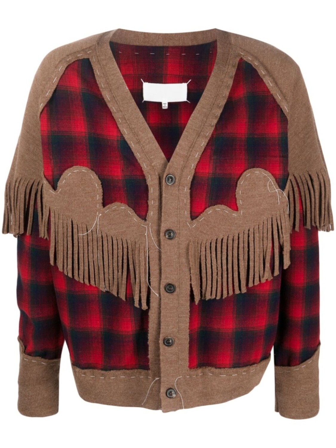 

Maison Margiela x Pendleton fringe-trim wool cardigan, красный
