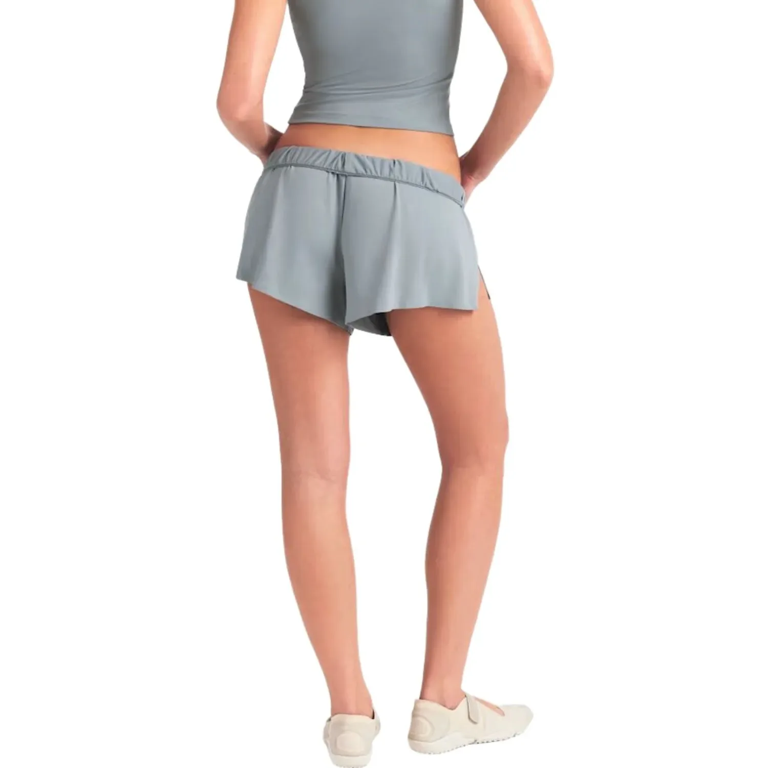 Шорты (WMNS) Nike x SKIMS Airy Mini Shorts 'Washed Pacific', синий — фото 4