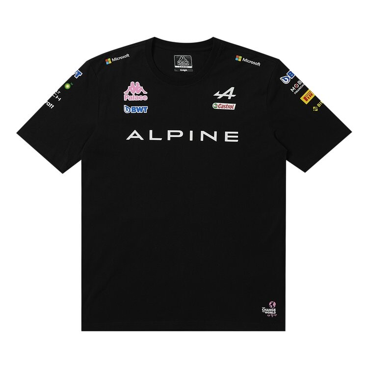 

Футболка Palace x Kappa For Alpine 'Black', черный