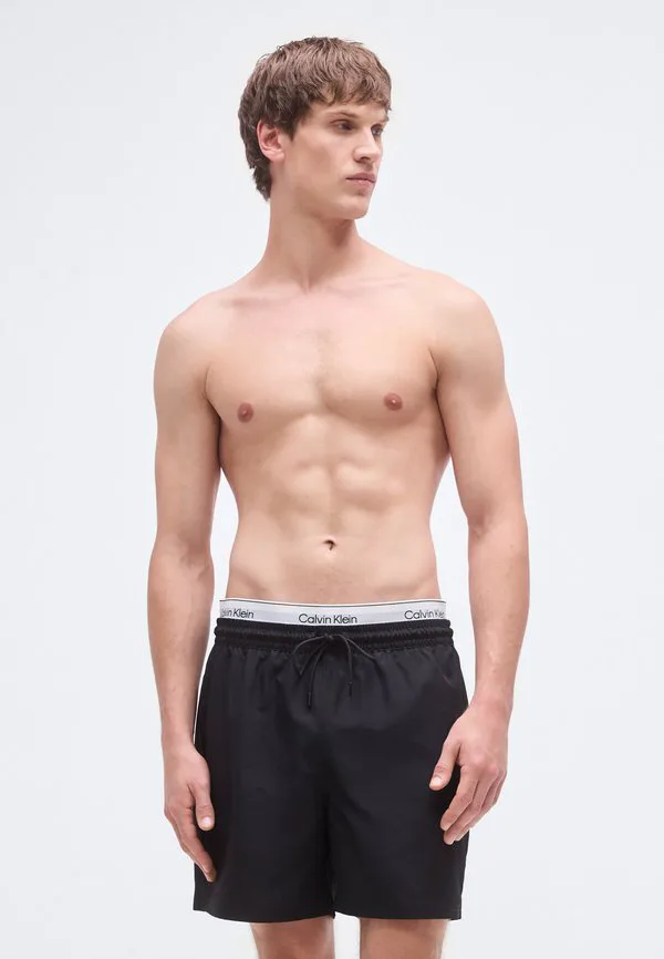 Плавки средней длины на шнуровке. Calvin Klein Swimwear, Black — фото 2