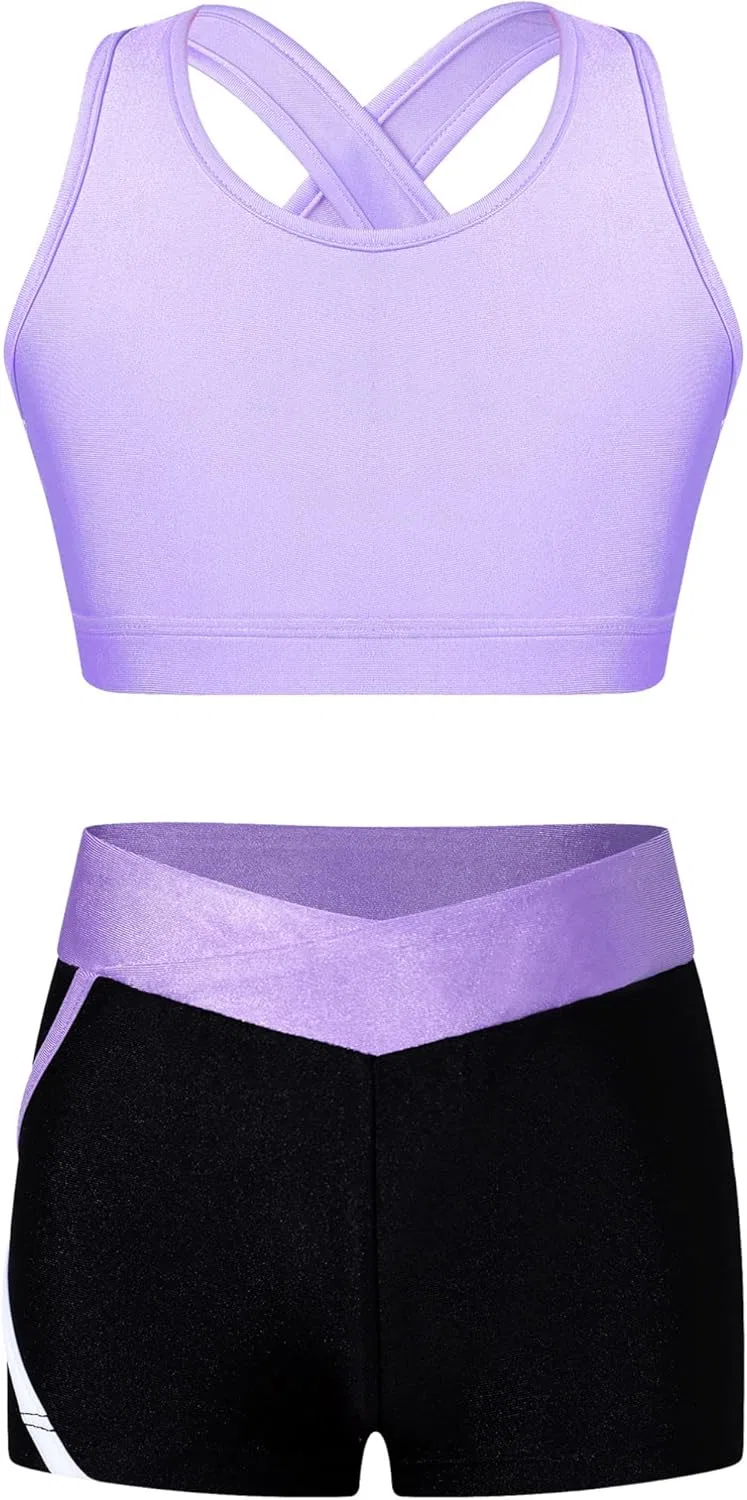 Детский спортивный комплект из топа и шорт TiaoBug, Lavender