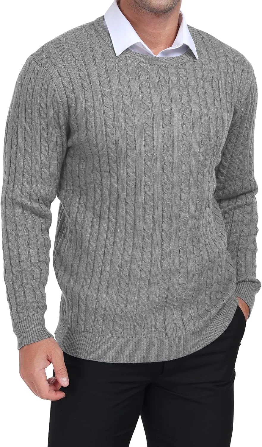 

Мужской свитер с косой вязкой KUYIGO