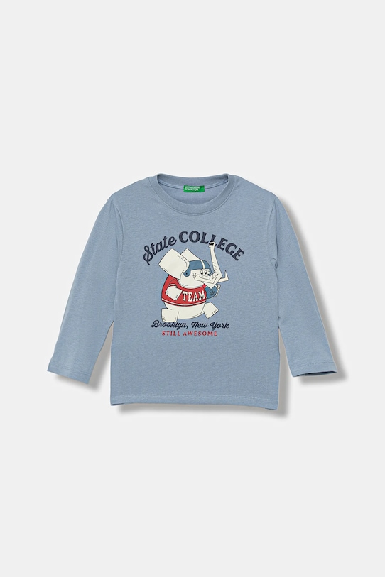 

Детская хлопковая кофта с длинным рукавом United Colors Of Benetton, синий