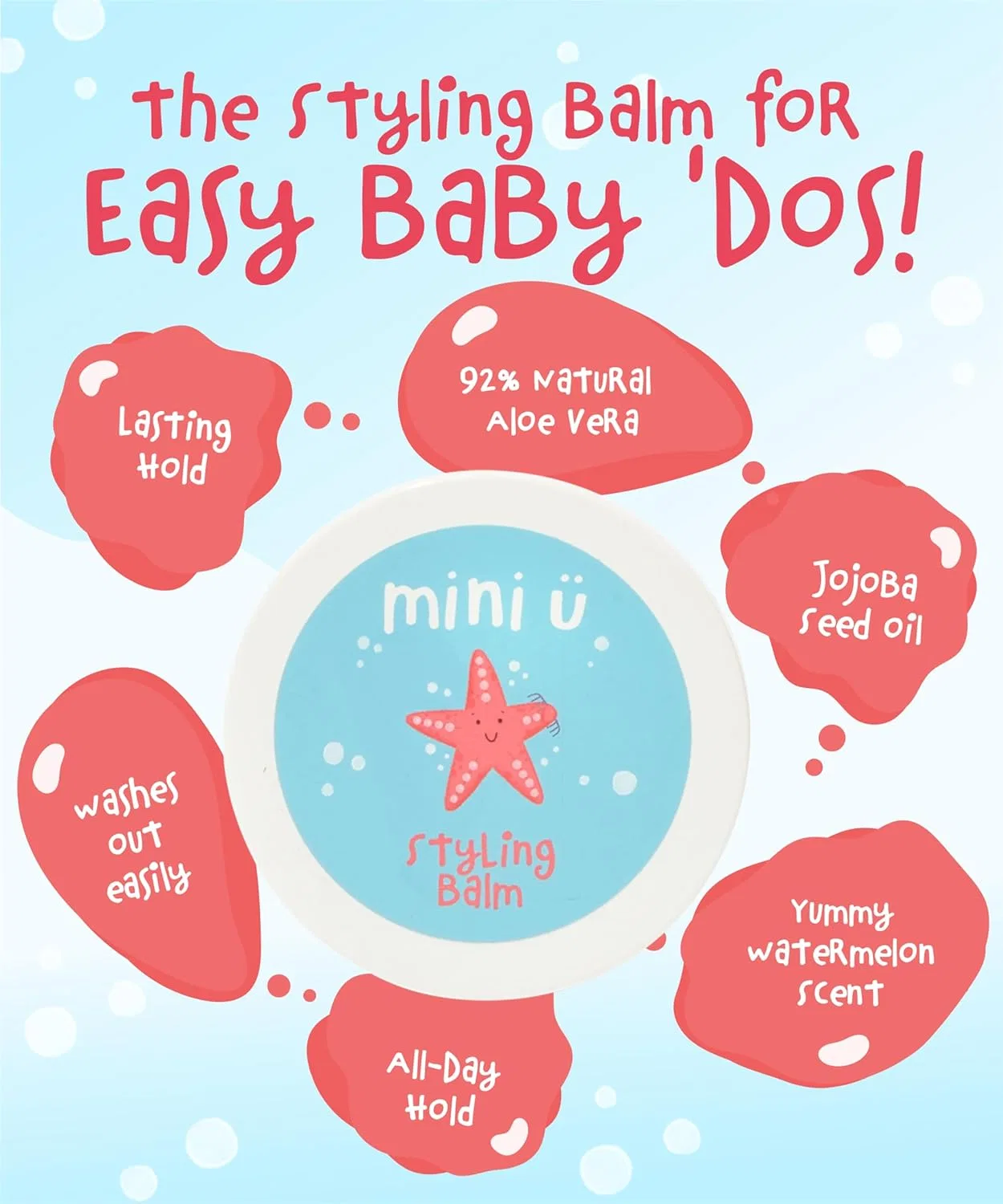 Детский бальзам для укладки волос «Styling Balm Kids» с ароматом арбуза от Mini U Mini-U — фото 3