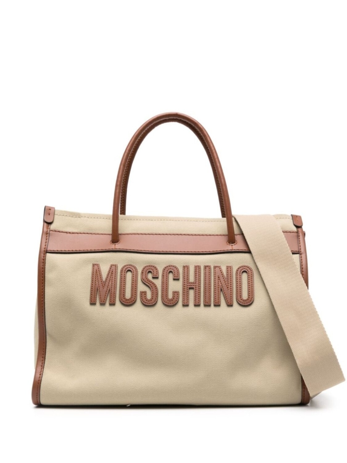 

Moschino сумка-тоут с логотипом, нейтральный цвет