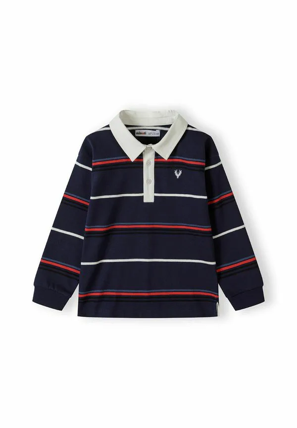 Полосатая футболка с длинными рукавами для регби Minoti, Navy White — фото 2