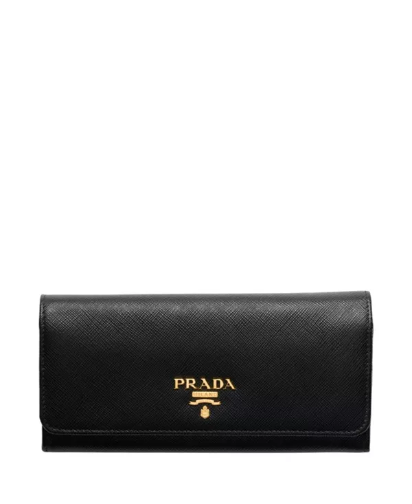 

Большой кошелек из сафьяновой кожи Prada, черный