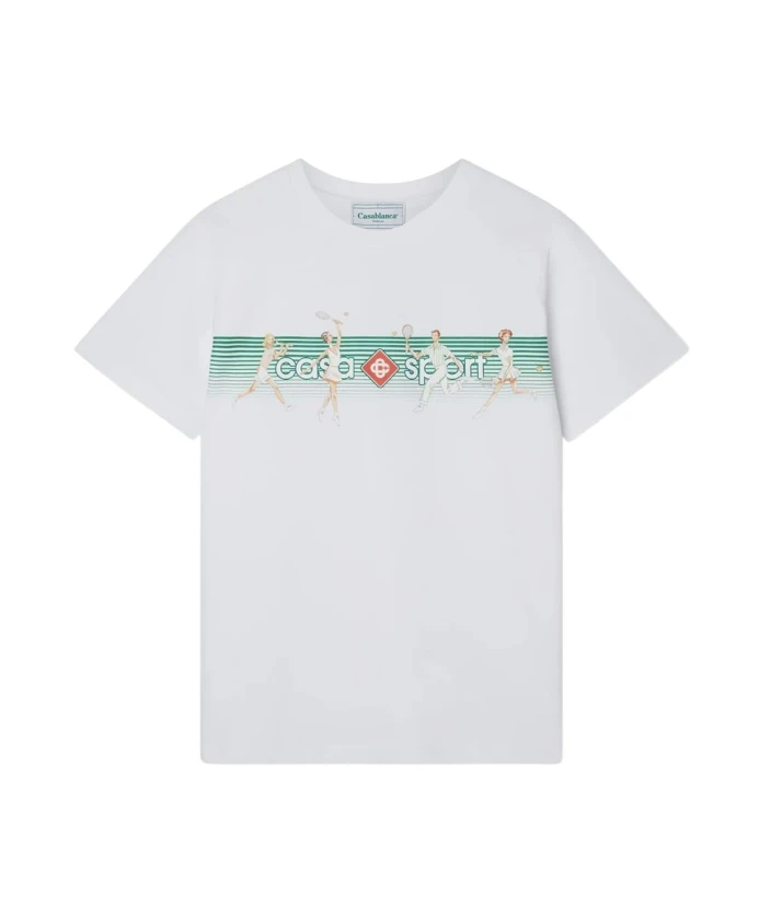 

Белая хлопковая футболка Casablanca, белый