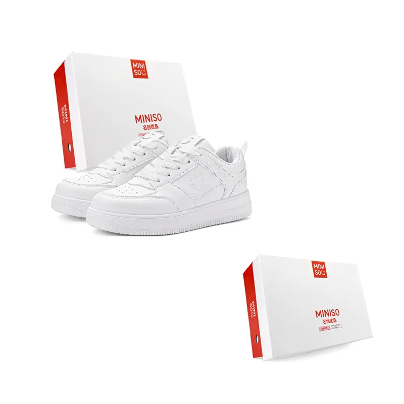 

MINISO Низкие скейтерские кроссовки унисекс белые, цвет White