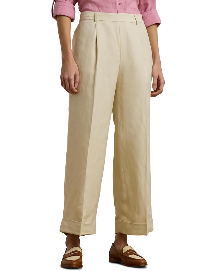 

Брюки Lauren Ralph Lauren Linen-Blend Twill Wide-Leg Pants, цвет Ivory Beige