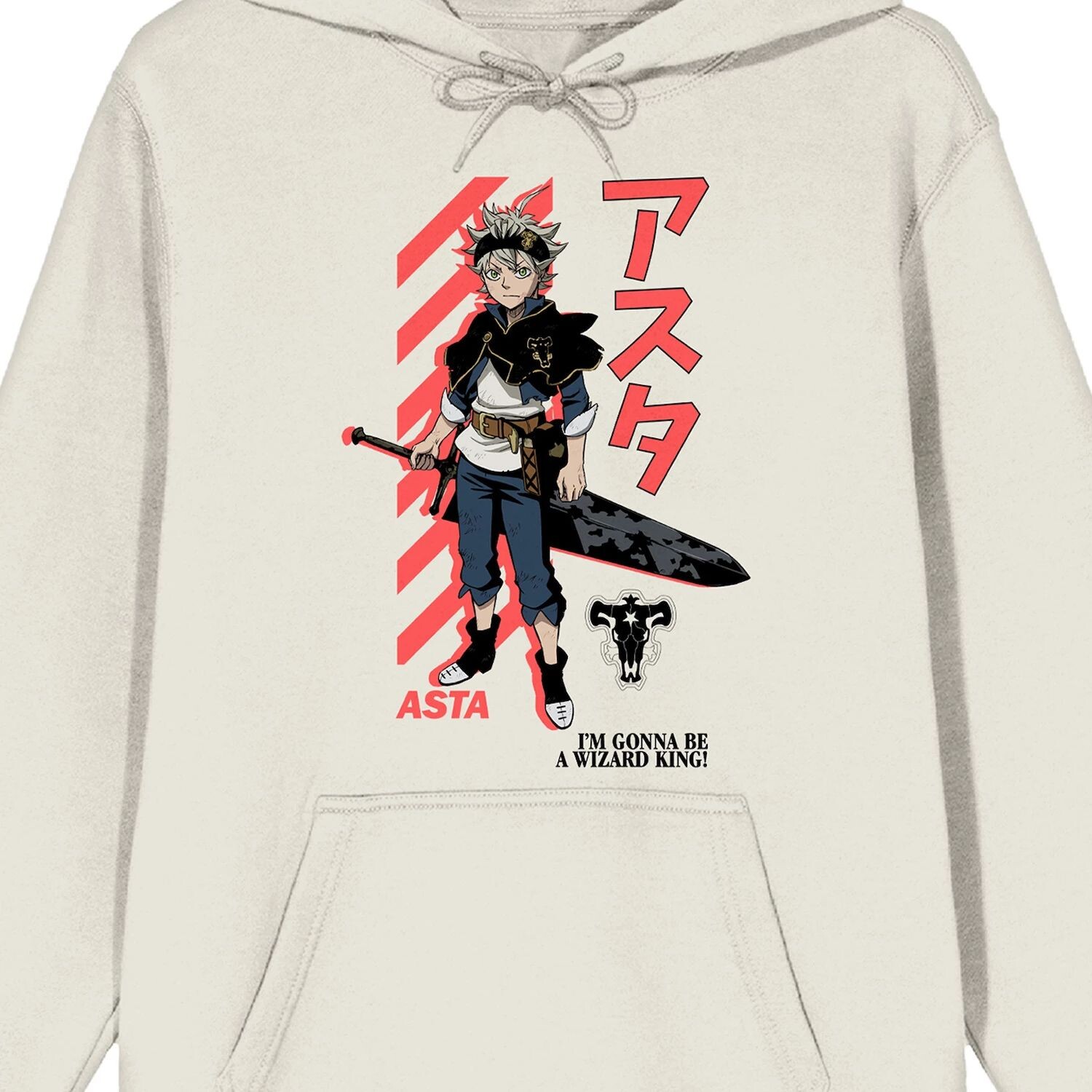

Мужская толстовка с рисунком Black Clover Asta Katakana Licensed Character