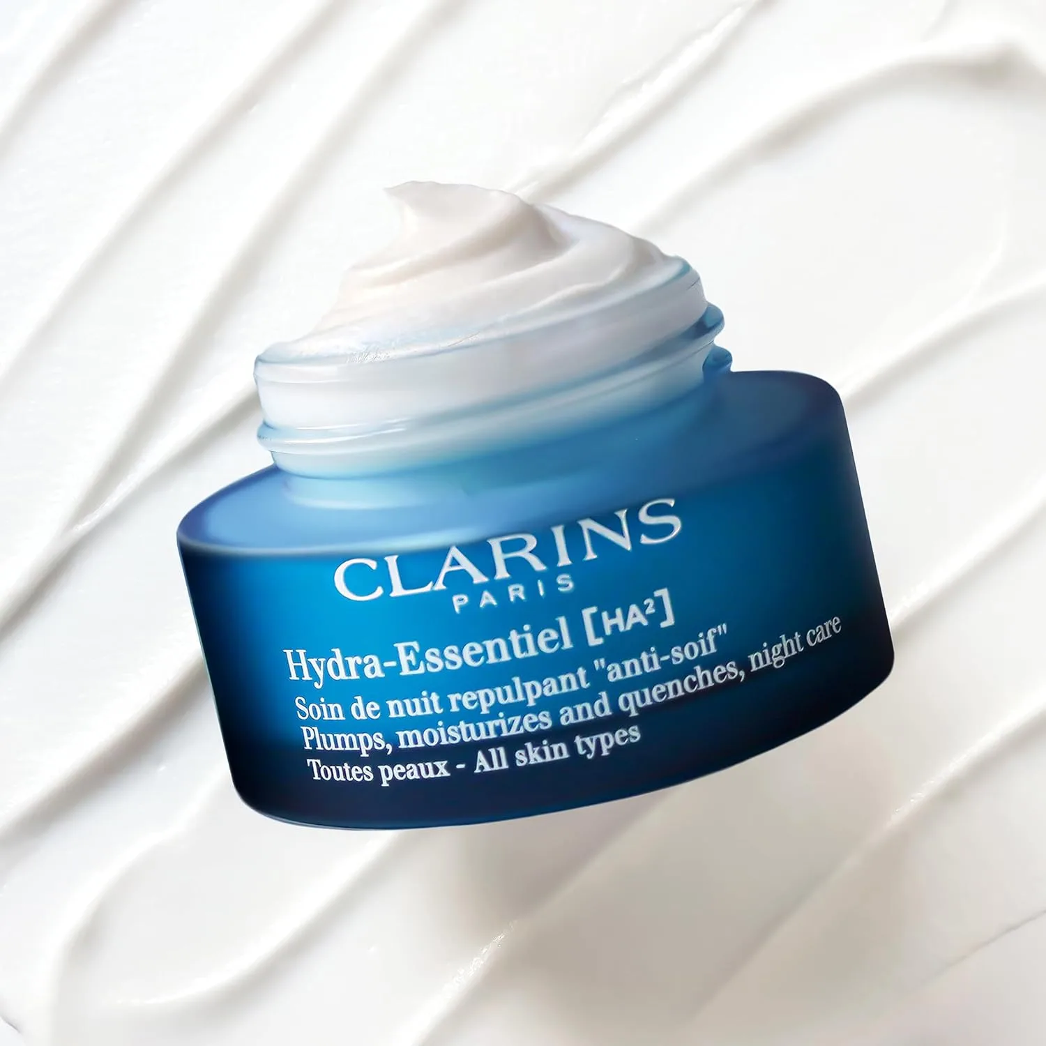 Крем для лица Clarins — Hydra-Essentiel ночной для интенсивного увлажнения, 24 часа гидрации, двойная доза, 50 мл — фото 4