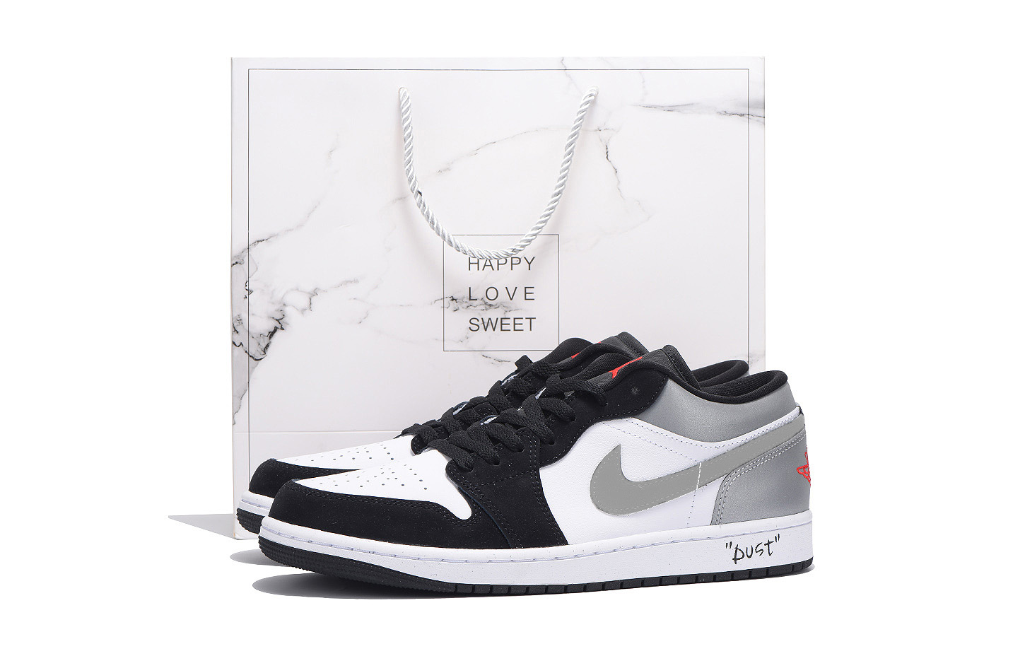 

Jordan Баскетбольные кроссовки Air 1 с низким верхом, устойчивые к скольжению, мужские, черные, белые, серые